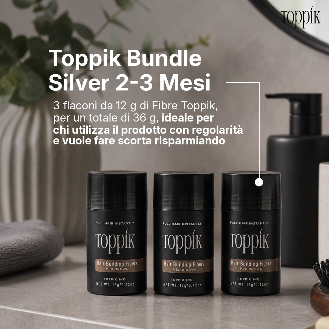 Toppik Bundle Silver, scorta di fibre per 2-3 mesi