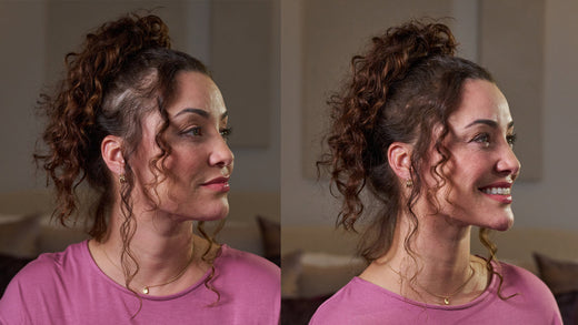 Prima e dopo con le fibre di cheratina Toppik, donna