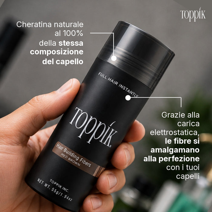 Toppik Fibre di Cheratina Originali: 9 colori, formati 12 g, 27,5 g e 55 g